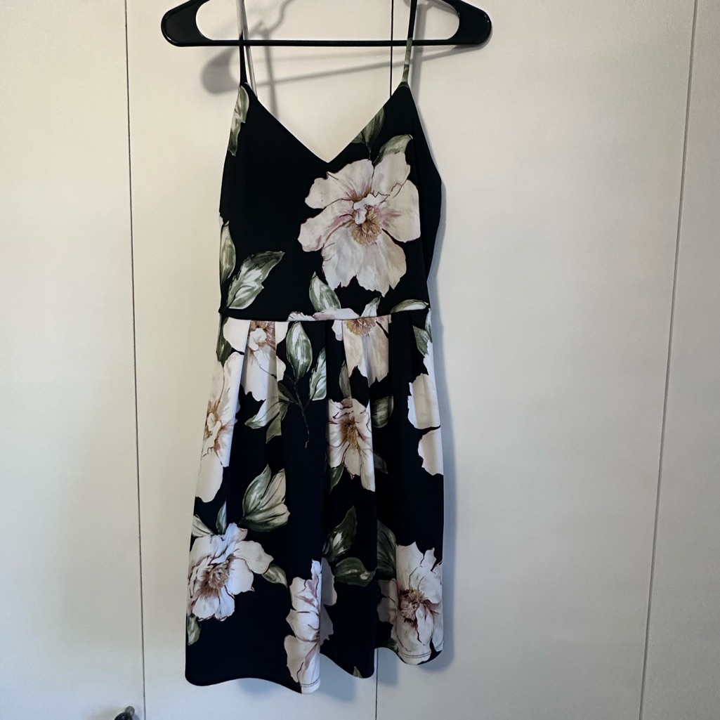 Black Floral Cami Dress